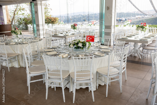 The elegant wedding table ready for guests.
