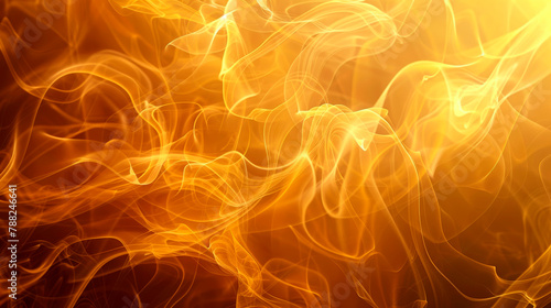 An orange background with a swirling pattern of amber gas creates a geological phenomenon resembling a fiery art display. The heat and smoke give it a peach hue, making it look like a unique event.