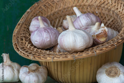 Many garlic bulbs