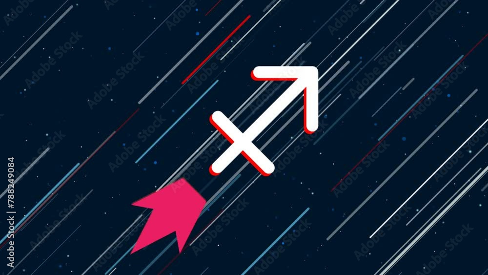 Zodiac sagittarius symbol flies through the universe on a jet ...