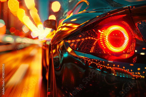 Abstract Close-up of a Car's LED Tail Light.