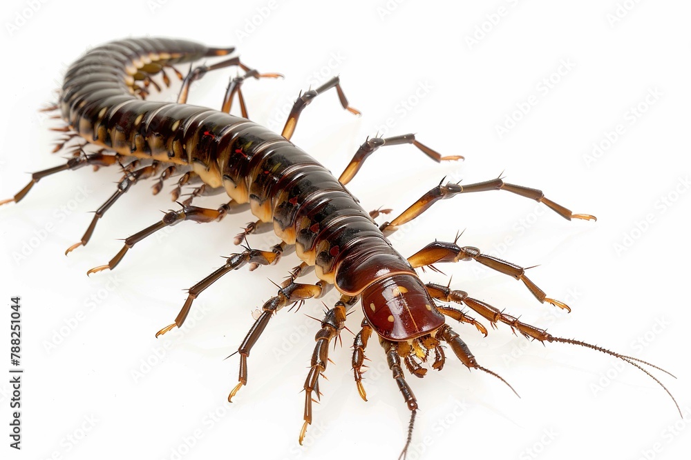 House Centipede, Isolated on white House Centipede, Isolated on white