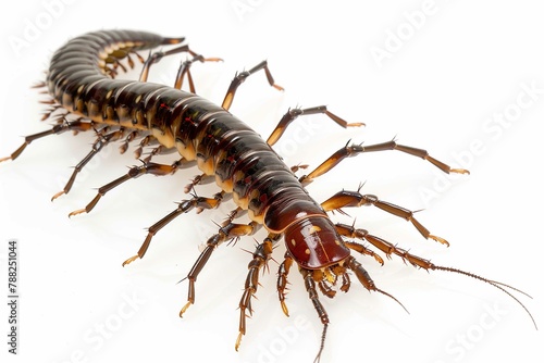House Centipede, Isolated on white