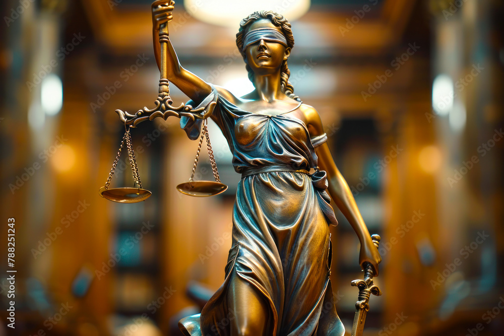 Blindfolded Lady Justice Statue with Scales. Blindfolded Lady Justice Statue with Scales.