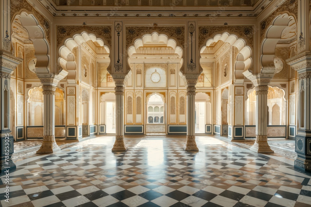 Majestic palace grand hall interior