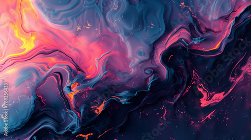 smooth, flowing blend of vibrant pink and turquoise hues, creating an abstract, motion in a viscous, colorful liquid