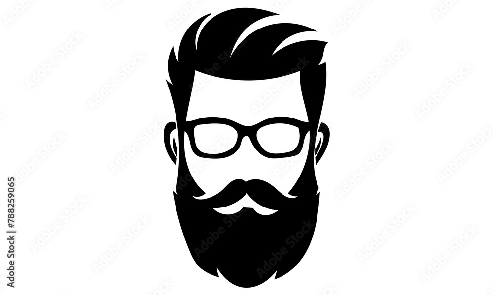 portrait of a person with a beard silhouette