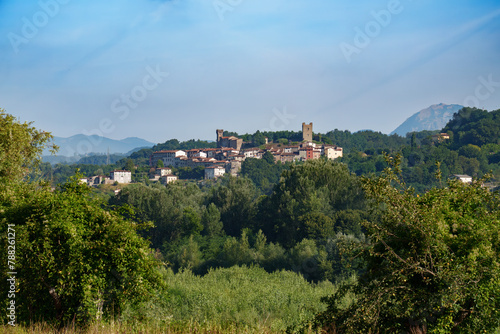 Summer landscape along the road from Bagni di Lucca to Castelnuovo Garfagnana, Tuscany