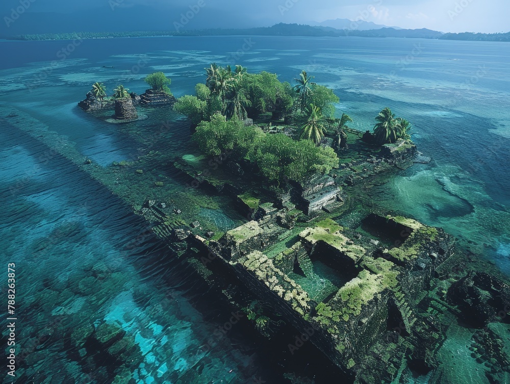 Nan Madol, a ceremonial center built on artificial islands in Micronesia