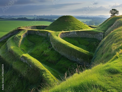 Old Sarum, Iron Age hill fort in England photo