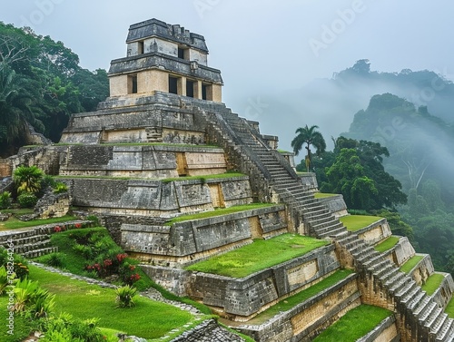 Palenque, Mayan city ruins in Chiapas, Mexico