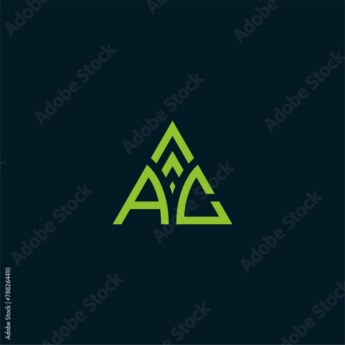 Initial AC triangle logo, triangle monogram logo with three initials vector Icon, develop, natural, luxury, modern, finance logo, strong logo, suitable for your company.