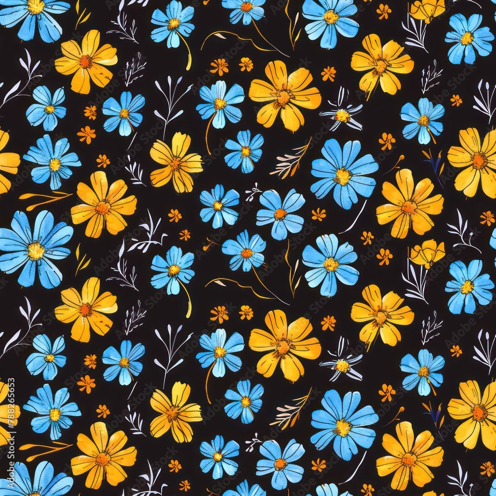 Seamless preppy multicolored flowers pattern background Seamless preppy multicolored flowers pattern background