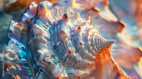 Close up background of Mother of pearl sea shell 