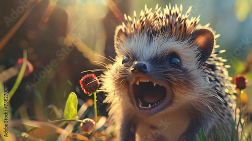 Close up shot of hedgehog