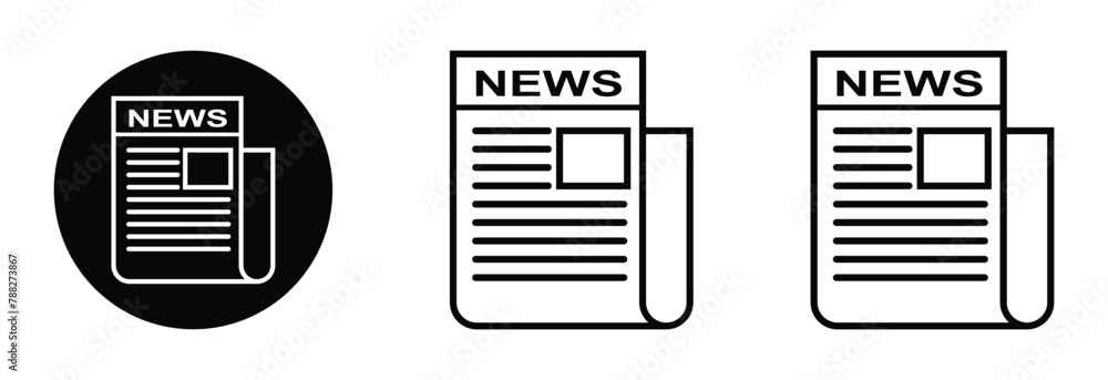 Newspaper icon set. News vector symbol on transparent background. Newspaper icon set. News vector symbol on transparent background.