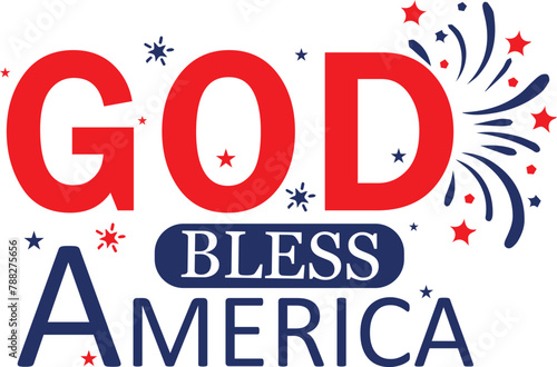 4th Of July Vector Design | God Bless America | Print Design | Cut File