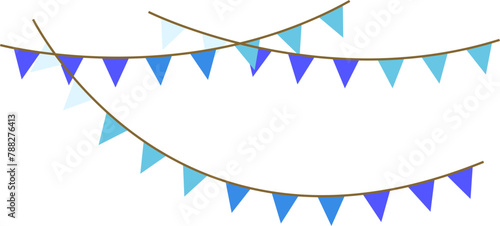 Carnival garland with flags. Decorative colorful party pennants for birthday celebration, festival and fair decoration. Holiday background with hanging flags. Vector