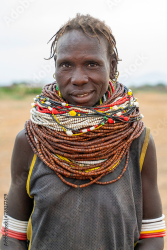 Ethiopia, Woman from the Nyangatom tribe in the  Omo Valley.   Village of Kakuta 18th of  February 2024