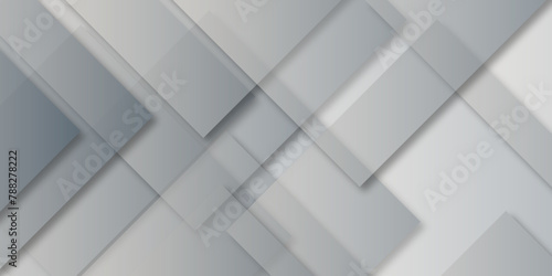 Modern luxury pattern of geometric white and gray color background, Elegant abstract background with grey lines with shadow. white paper transparent material in triangle technology and square shape