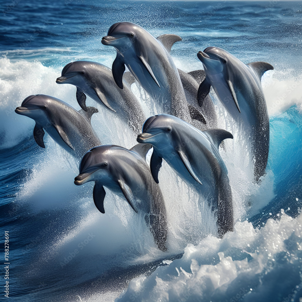 Fototapeta premium dolphin jumping in the water