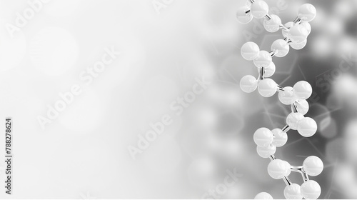 White molecule or atom, Abstract Clean structure.