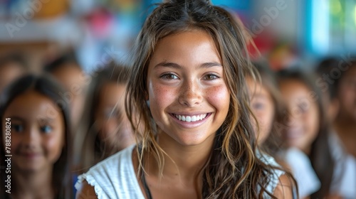 Wallpaper Mural A classroom filled with laughter and smiles as students share stories and memories with their teacherillustration Torontodigital.ca