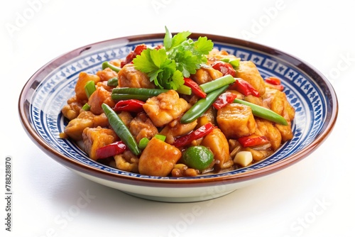 very spicy Mexican style salad on a white background