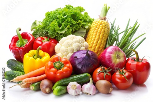 fresh vegetables for cooking lunch and dinner  on a white background
