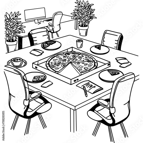 Büro Gegenstand, ausmalen, Mandala, Büro Lunch