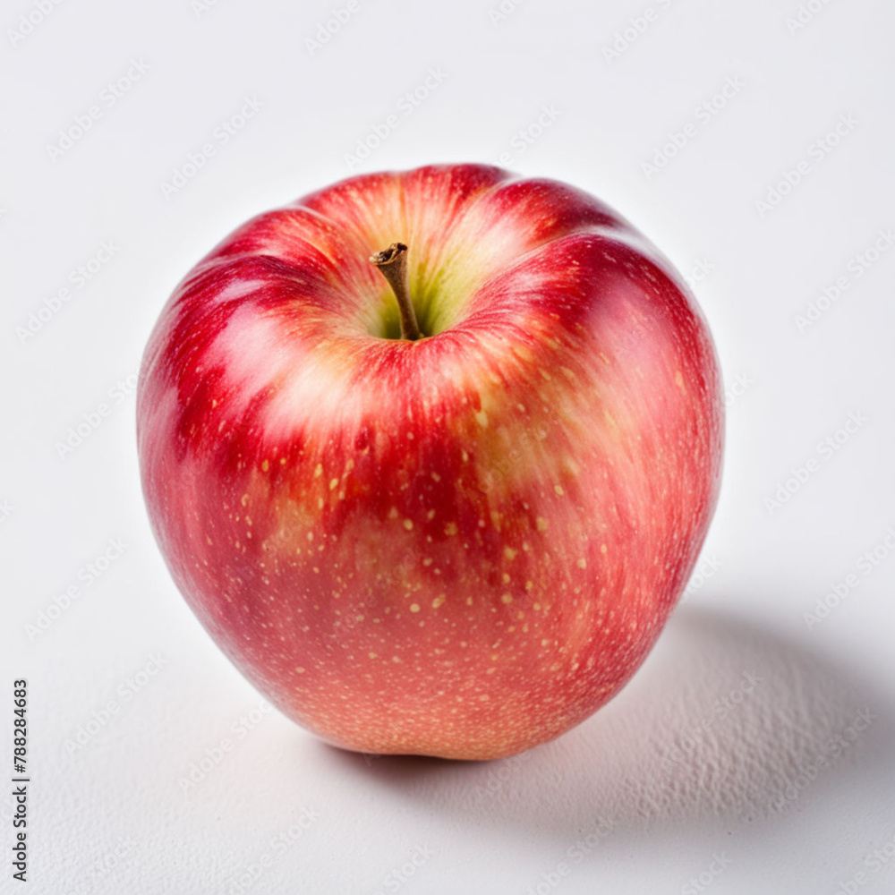 Red fresh apple isolated con a WHITE background Red fresh apple isolated con a WHITE background
