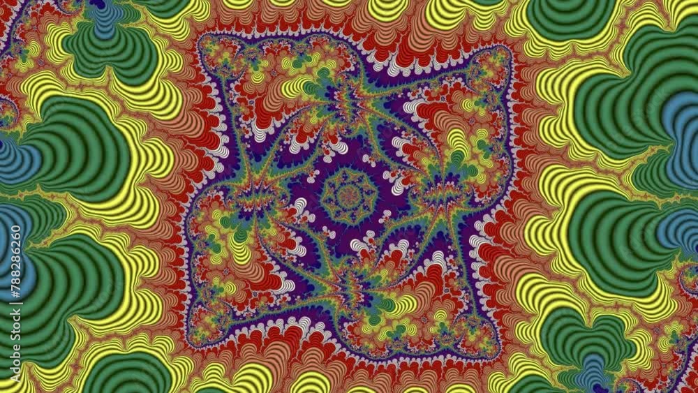 A captivating 4k abstract background featuring a multicolored fractal sequence in 3D, ideal for yoga, clubs, or shows. A captivating 4k abstract background featuring a multicolored fractal sequence in 3D, ideal for yoga, clubs, or shows.