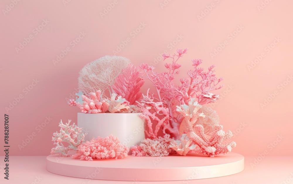 Valentines day podium for product presentation.3d rendering Valentines day podium for product presentation.3d rendering