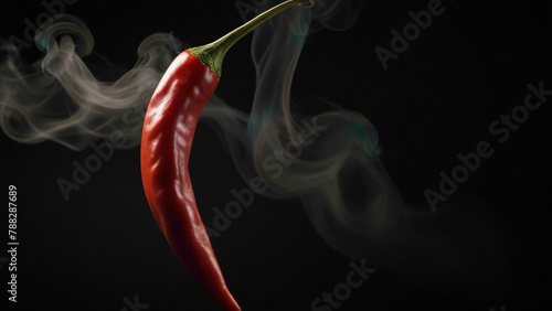 red chilly background with hot sauce placed in the plater with abstract gradient background in navy blue color abstract red chille in the combination with green chilly abstract spicy background 