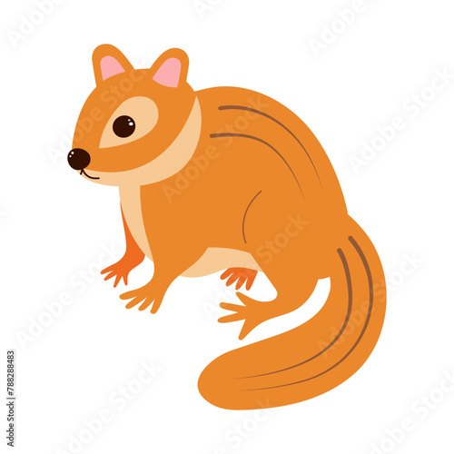 Cute chipmunk. Cartoon forest animal. Vector illustration.