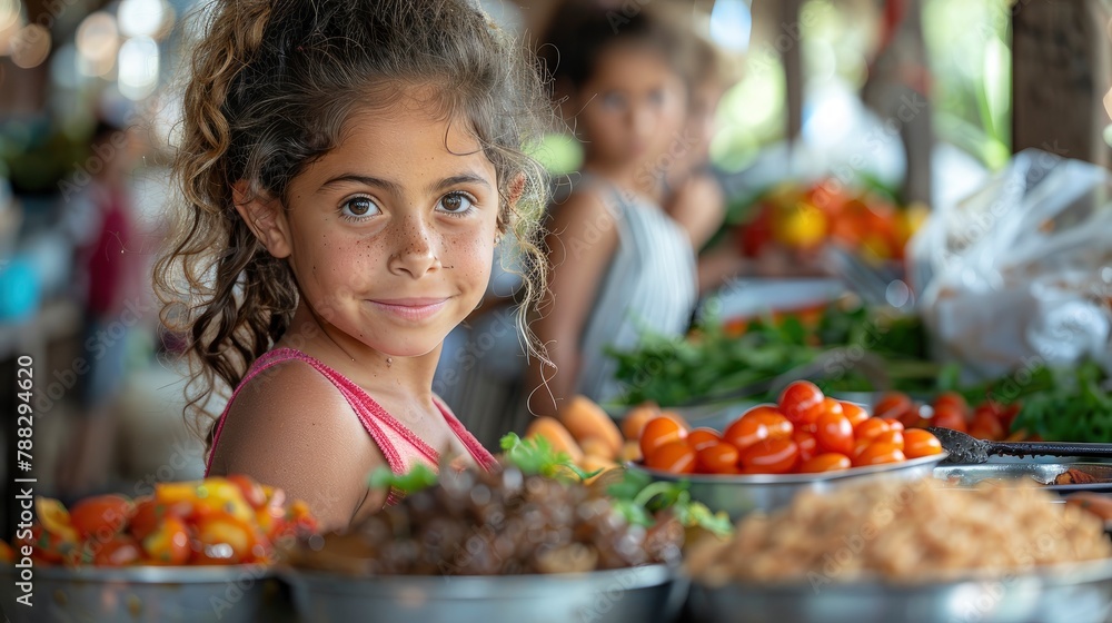 Children attending a cooking class or food tasting event, exploring different cuisines and flavors on Children's Dayimage