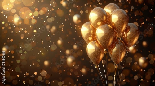vector decorative light celebration background with gold balloons many place for textimage photo