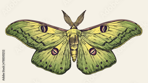 Butterfly of Gonepteryx rhamni species in vintage  photo