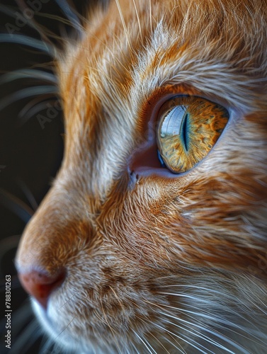 Close-up Cat, lunar softness, encompassing softness, evening calm, mythic touch 