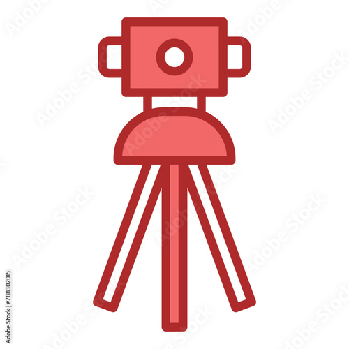 Theodolite red line filled icon