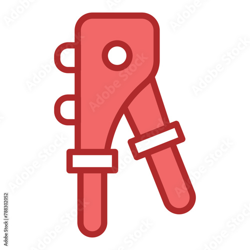 Riveter red line filled icon