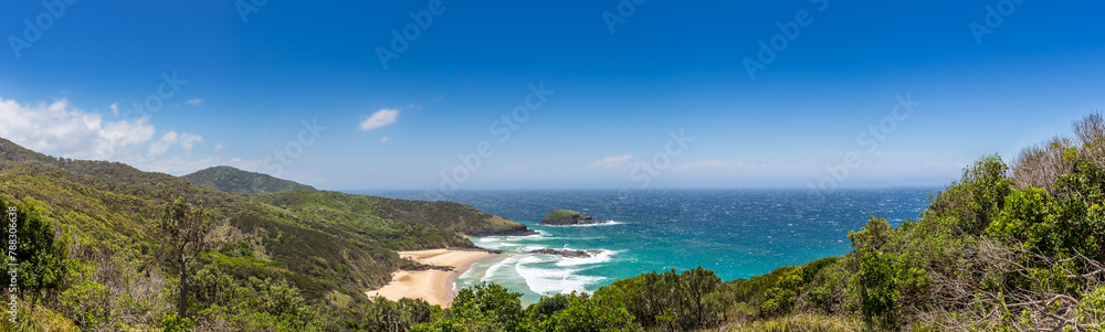 South Pacific Ocean Coast seen from Smoky Cape Picnic Area, New South Wales, Australia.