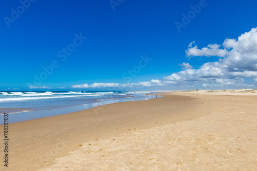 Coastline with Sand Beach at Stockton Beach, New South Wales, Australia.