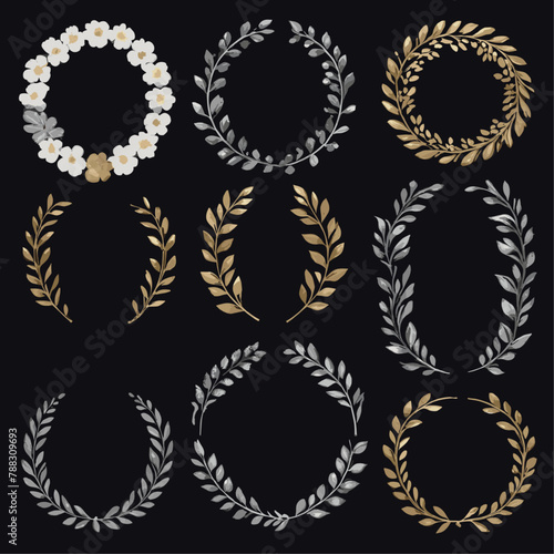 Set of hand drawn floral frames dividers vector image