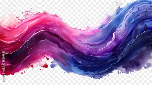 thick pink and purple acrylic oil paint brush stroke on transparent jpeg background isolatedimage