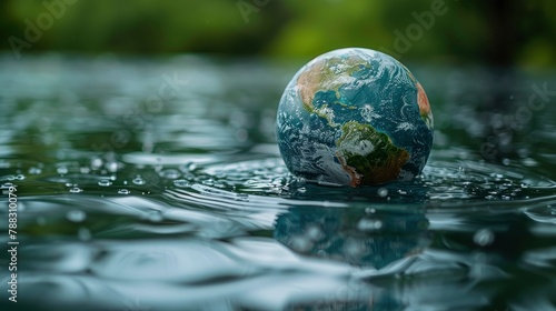 saving water and world environmental protection concept eearth globe ecology nature planet conceptsphoto illustration