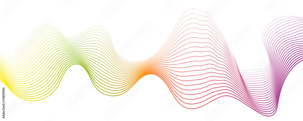 Undulate Colourful Wave Swirl, frequency sound wave, twisted curve lines with blend effect. Technology, data science, geometric border. Isolated on white background. Vector illustration. Undulate Colourful Wave Swirl, frequency sound wave, twisted curve lines with blend effect. Technology, data science, geometric border. Isolated on white background. Vector illustration.