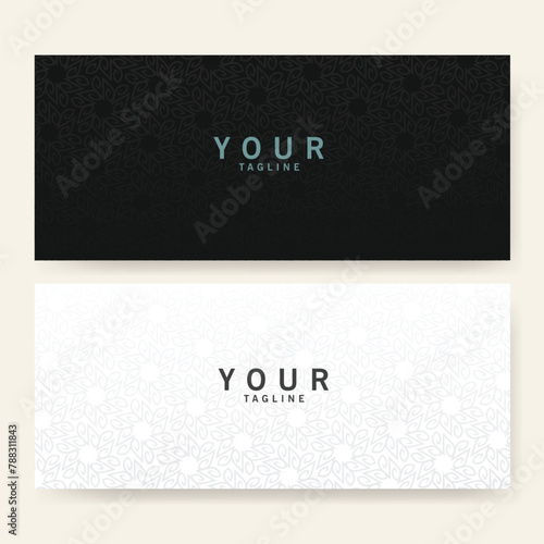 Luxury business card template with ornamental background
