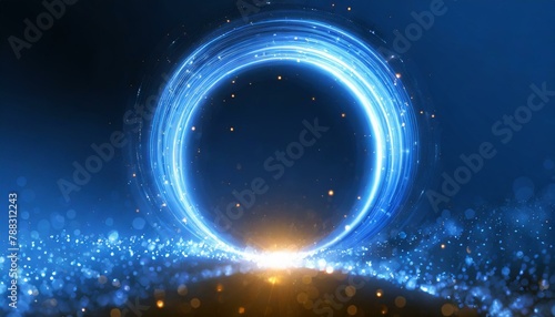 Wallpaper  luminous swirling. Elegant glowing circle. Sparking particle. Stand for banding