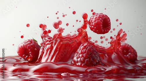 red berry jam splash with little bubbles fruit syrup isolated on transparent background fruity strawberry sauce liquid fluid element flowing red juice swirlimage illustration